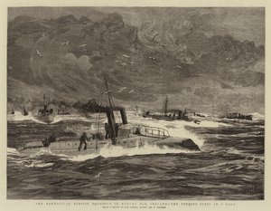 O Esquadrão de Serviço Particular em Bantry Bay, Irlanda, a Frota de Torpedo em um Vendaval